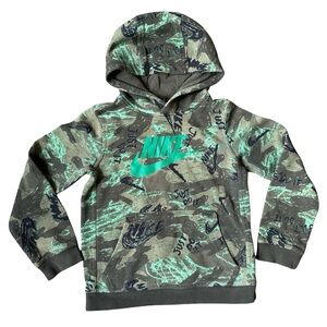Nike Kids Hoodie - Camo Green and Black Camo Size M Activewear Athleisure